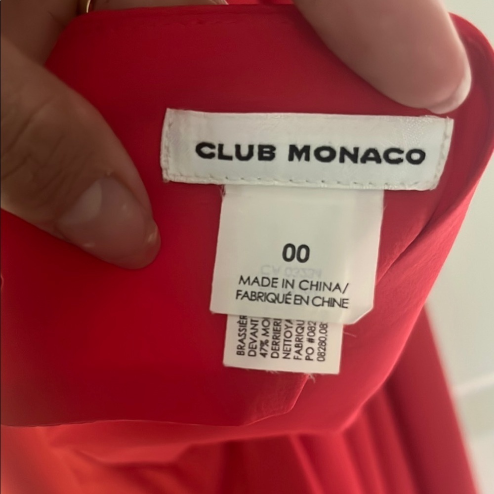 Club Monaco Red Silk Scarf Halter Sun-dress with open back size 00 - Picture 11 of 14
